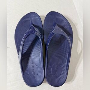 OOFOS Original Sandal Blue Navy Womens 9 Comfort Thong Flip Flop Recovery